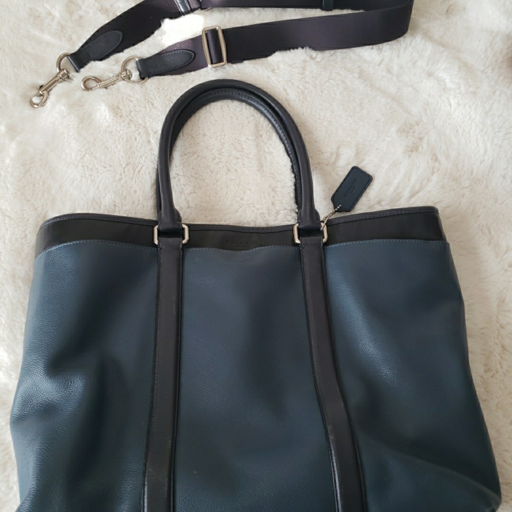 Coach Blue and Black Tote Bag